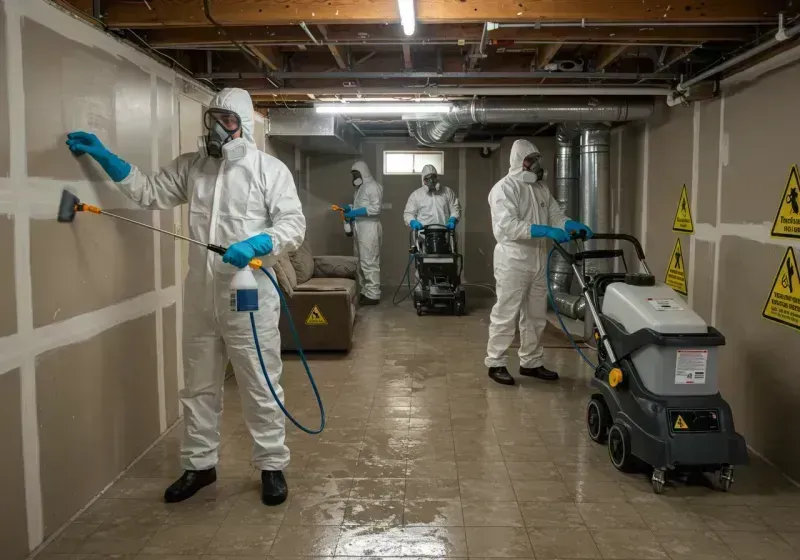 Basement Moisture Removal and Structural Drying process in Shark River Hills, NJ